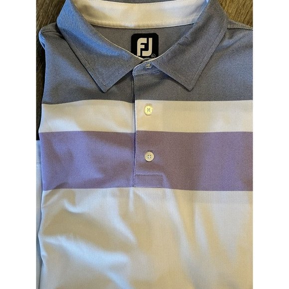 FootJoy Polo Pique Shirt‎ Men sz. XL Color Block Golf Short Sleeve Stretch Logo* - Picture 3 of 7